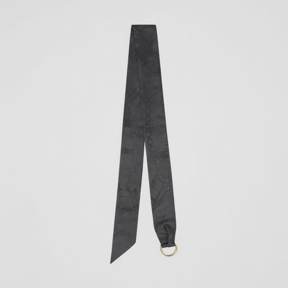 Burberry D-ring Silk Skinny Scarf